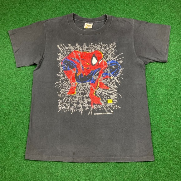 Vintage Spider Man Shirt Mens L Black 1990 Torment Todd McFarlane Marvel 90s USA - Picture 2 of 11